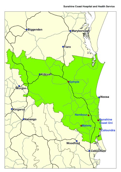 Map of the Sunshine Coast